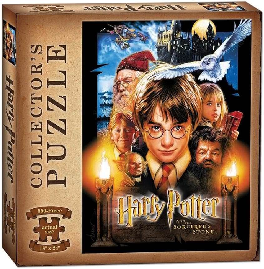 ジグソーパズル ハリー・ポッターと賢者の石 550ピース USAopoly 公式ライセンス 映画モチーフ ホグワーツ 魔法学校 冒険 知的好奇心 忍耐力 空間認識能力向上 家族向け 中級者向け 適度な難易度 完成サイズ約45cm×60cm 並行輸入品画像
