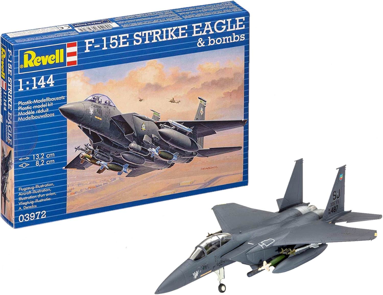 プラスチックモデルキット F-15E ストライクイーグル 爆弾 1/144スケール ドイツ名門Revell 精密再現 迫力シルエット 70パーツ 自由武装組合せ 10歳以上中級者向け 飾りやすいコンパクトサイズ 並行輸入品画像