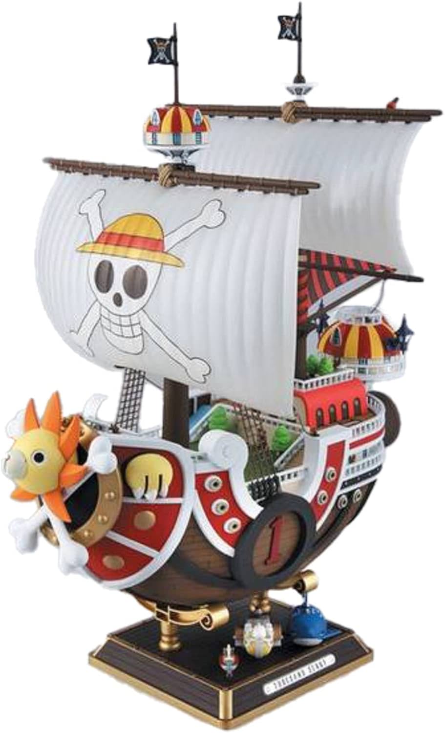 【外箱傷み】新品 プラモデル ONE PIECE サウザンドサニー号 ニューワールドバージョン バンダイ 精密設計 回転ギミック 発射可能ガオン砲 取り外し側面パネル 9体フィギュア ミニシップコレクション ABS耐久素材 航海愛船 並行輸入品画像
