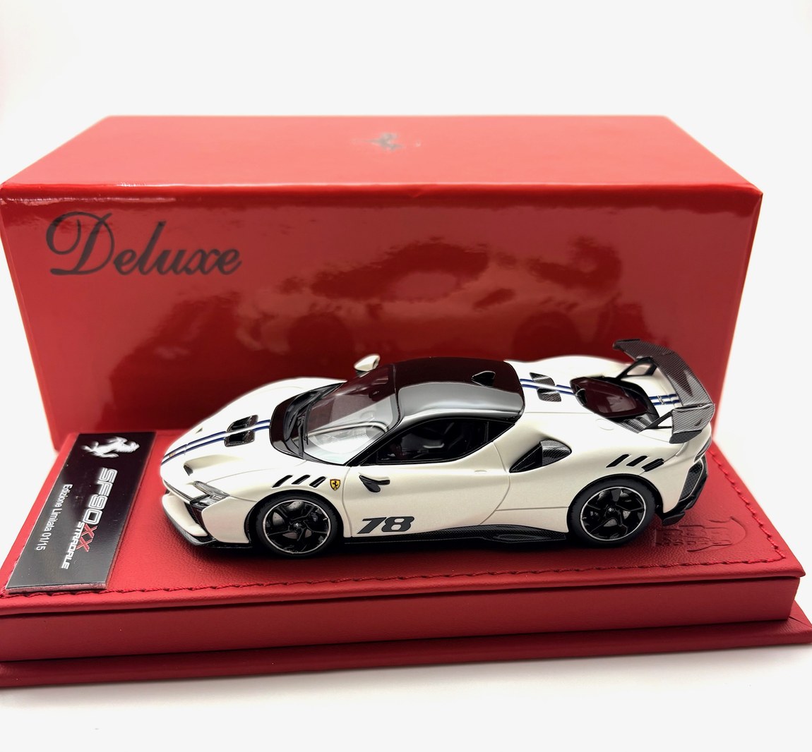 【取って置く】 Ferrari 空想科学小説90XX Stradale ビアンコイタリア 引っ敷き レッドレザーベース 晴れ晴れしい 押さえる15個 /BBR 1/43 ミニカー