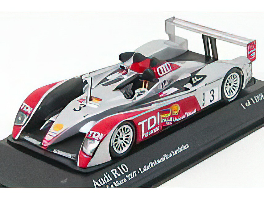 AUDI - R10 N 3 24h LE MANS 2007 LUHR - PREMAT - ROCKENFELLER - SILVER RED /Minichamps 1/43 ミニカー