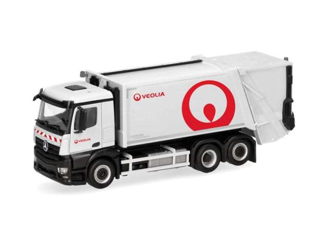 Mercedes Benz Actros M Veolia ホワイト/レッド/ Herpa 1/87 ミニカー