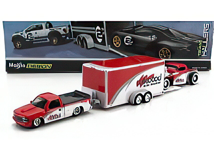CHEVROLET 454 SS PICK UP WITH TRAILER CAR TRANSPORTER + PICK UP 1936 WHITE RED/MAISTO 1/64ミニカー 4,640円