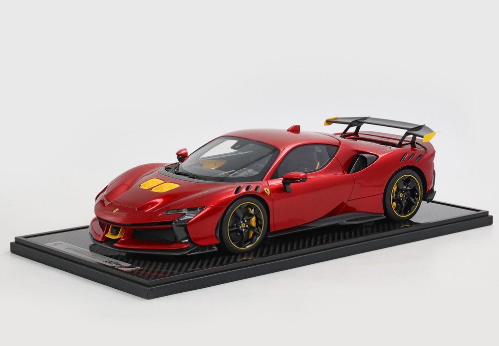 【取って置く】2026年発売予定を組むFerrari 空想科学小説90XX Stradale レッドフォーコモデナ イエローエアインテーク/ BBR 1/12 ミニカー