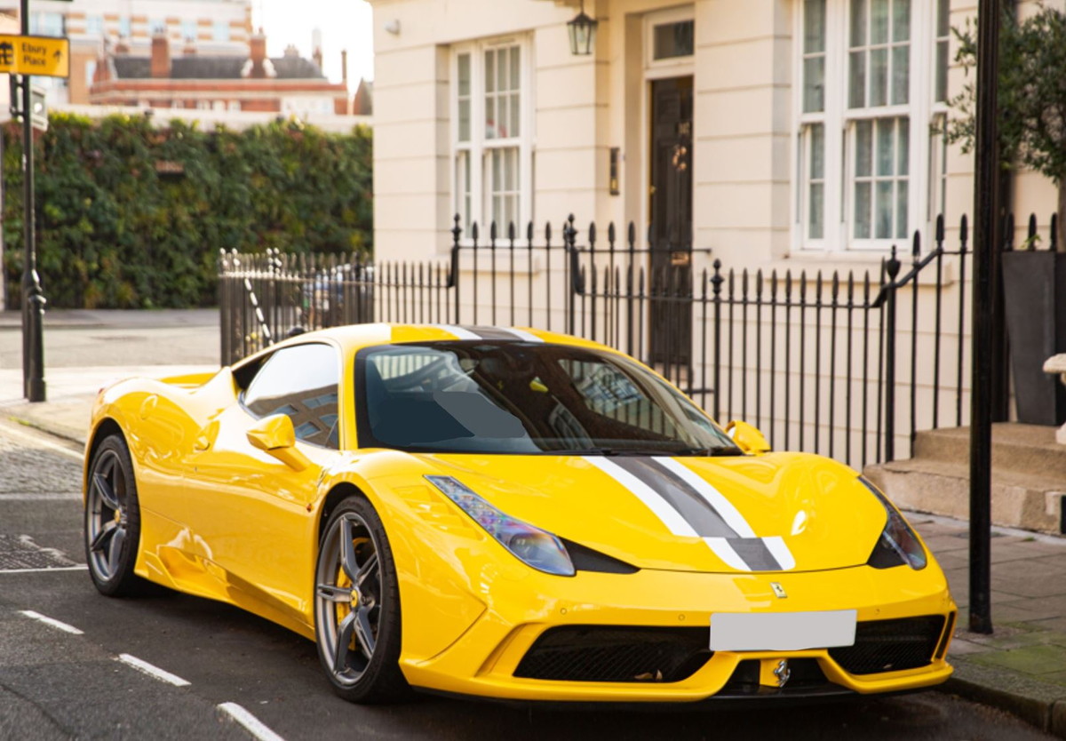 【予約】Ferrariフェラーリ 458 Speciale Giallo Modena gray white stripe / BBR 1/43 ミニカー