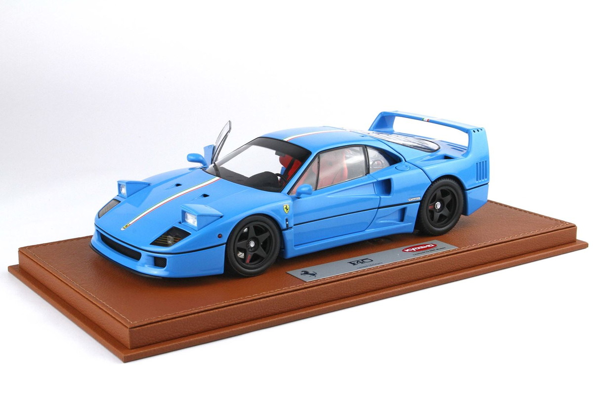 【予約】Ferrariフェラーリ F40 Light Blue italian flag stripe black rims BBR Kyosho 限定54台 / BBR 1/18 ミニカー