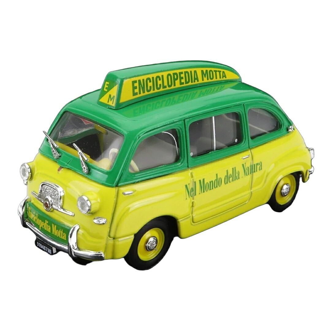Fiat布告 600 Multipla 1956 Enciclopedia Motta 黄み 緑であること / BRUMM 1/43 ミニカー 乗り物のおもちゃ-車-ミニカー・トイカー