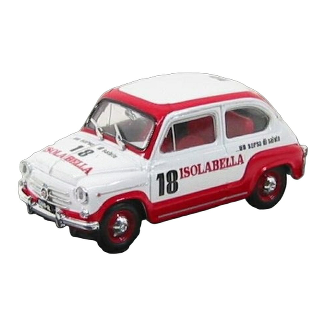 Fiat布告 600D Amaro 18 Isolabella 1960 白いこと/赤いこと #18 / BRUMM 1/43 ミニカー おもちゃ-ミニカー・トイカー