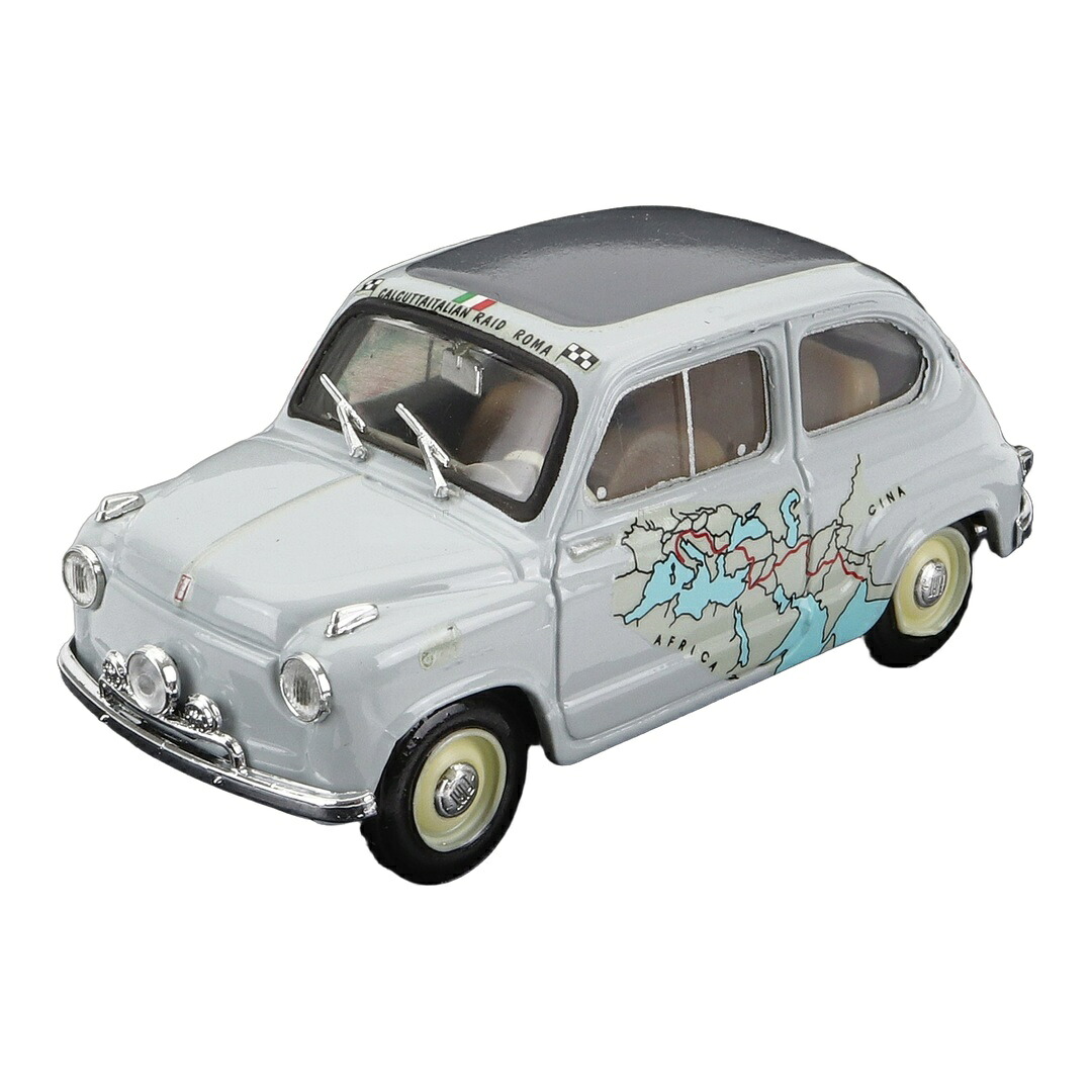 Fiat布告 600 ラリーレイド 永遠の都-カルカッタ 1955 薄墨色 / BRUMM 1/43 ミニカー おもちゃ-乗り物のおもちゃ