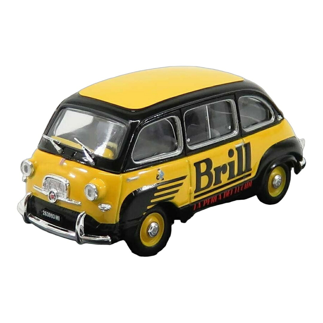 Fiat布告 600 Multipla 商用車 Brill 1956 黄み/黒いこと SERIE CAROSELLO ITALIANO / BRUMM 1/43 ミニカー 車-おもちゃ-乗り物のおもちゃ