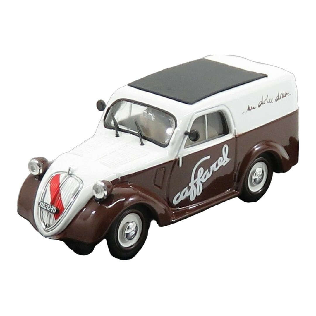 Fiat判決 500B バン Caffarel黒茶 1950 赤銅色/白いこと イタリアン・カロセッロ・シリーズ / BRUMM 1/43 ミニカー