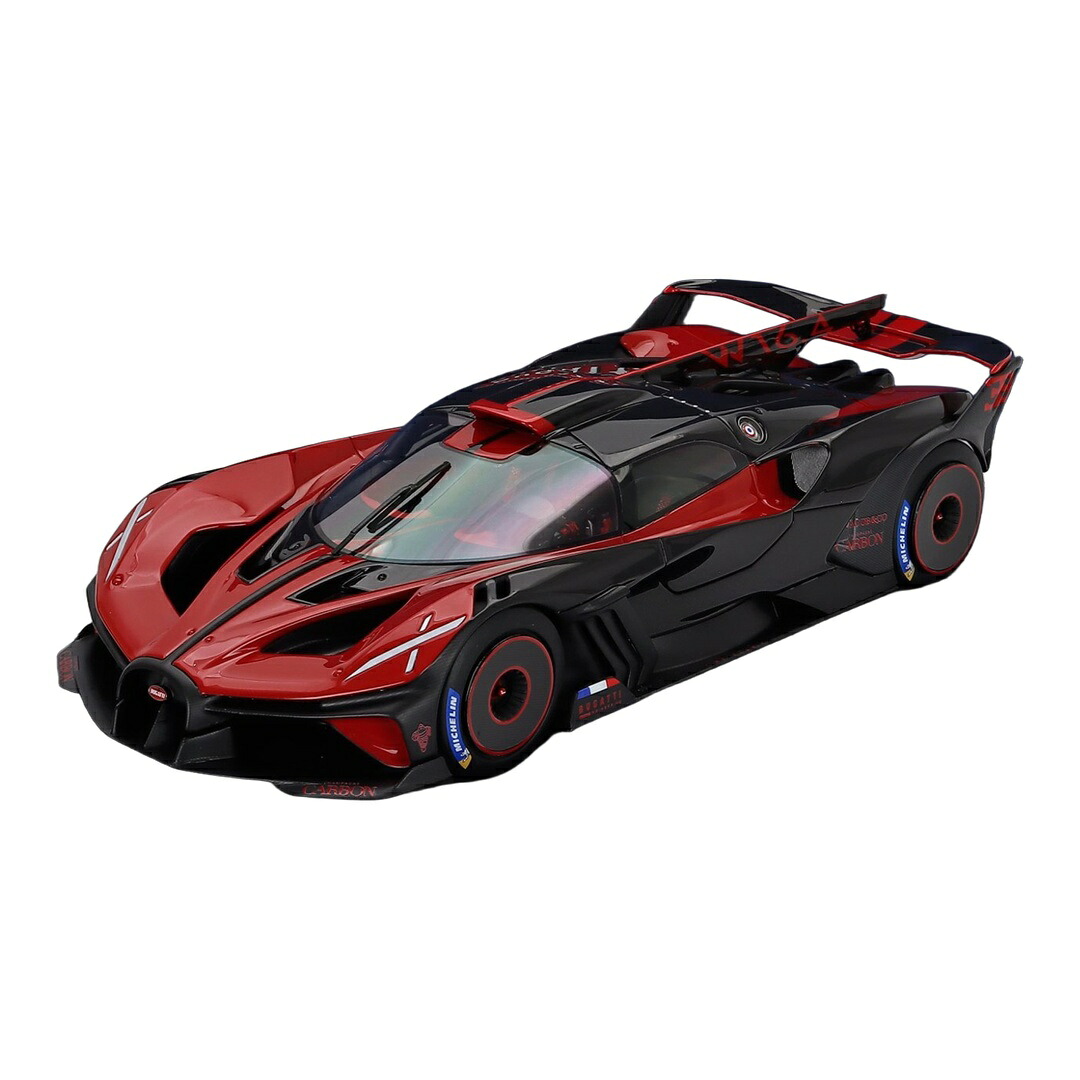 Bugattiブガッティ Bolideボリード W16.4 2020 イタリアン赤いこと/黒いこと 陳列棚付 / MR Collection 1/18 ミニカー