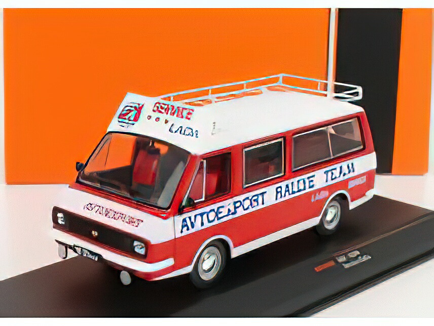 RAF - 2203 MINIBUS TEAM RALLY LADA SERVICE ASSISTANCE 1984 - RED WHITE /IXO 1/43 ミニカー ミニカー・トイカー-乗り物のおもちゃ