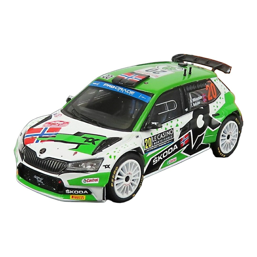 【取って置く】 Skodaシュコダ Fabiaファビア Rally2 EVO #20 ラリーモンテカルロ 2022 A.Mikkelsen T.Eriksen 緑であること 白いこと 黒いこと / IXO 1/43 ミニカー おもちゃ-乗り物のおもちゃ