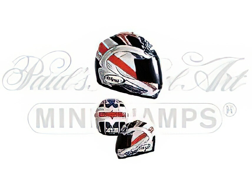 SUOMY CASCO HELMET安全帽 SBK - SUPERBIKE DUCATI 2001 R.XAUS - WHITE BLUE RED /Minichamps 1/2