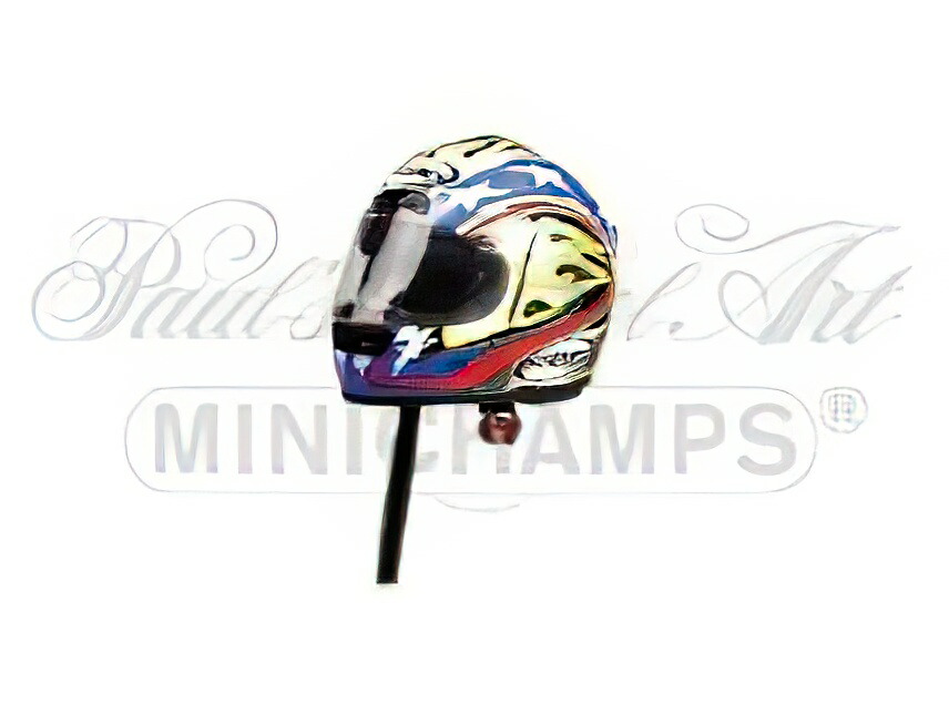 SUOMY CASCO HELMET安全帽 SBK - SUPERBIKE DUCATI 2001 BEN BOSTROM - BLUE WHITE RED YELLOW /Minichamps 1/2