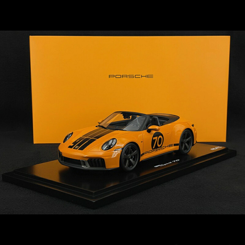 Porsche 911 Spirit 70 Type 992 カブリオレ 2025 シグナルオレンジ/ Spark 1/18 ポルシェディーラーモデルミニカー