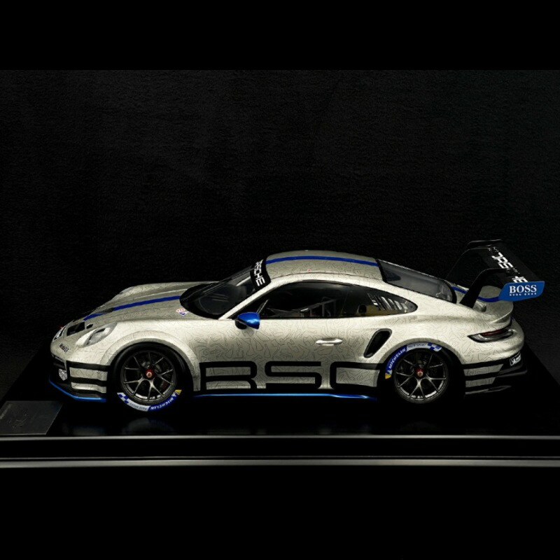 Porsche 911 GT3 Cup Type 992 2021 GTしろがね色 シャークブルー/ Spark 1/12 ポルシェディーラーモデルミニカー