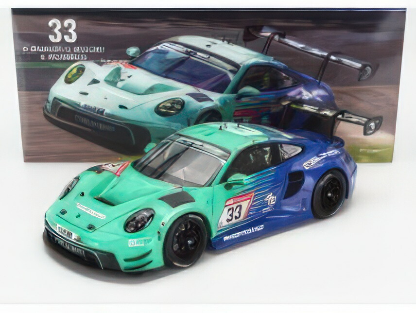 PORSCHE 911 992 GT3 R TEAM FALKEN MOTORSPORTS N 33 24h NURBURGRING 2023 KLAUS BACHLER SVEN MULLER ALESSIO PICARIELLO GREEN BLUE/MINICHAMPS 1/18ミニカー