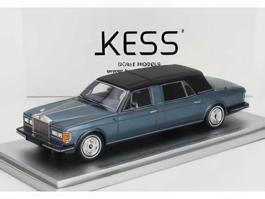 ROLLS ROYCE SILVER SPUR LANDAULETTE SEMICOVERTIBLE CLOSED 1987 BLUE MET BLACK/KESS-MODEL 1/43ミニカー
