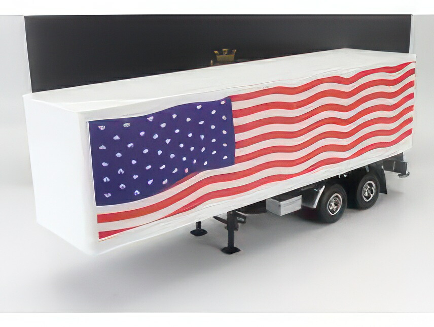 TRAILER TRAILER FOR TRUCK STARS \u0026 STRIPES LIVERY RIMORCHIO WHITE BLUE RED/ROAD-KINGS 1/18ミニカー 車-ミニカー・トイカー-乗り物のおもちゃ