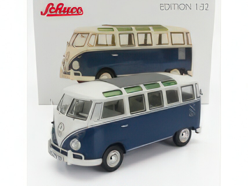 VOLKSWAGEN T1 SAMBA MINIBUS 1962 BLUE WHITE/SCHUCO 1/32ミニカー