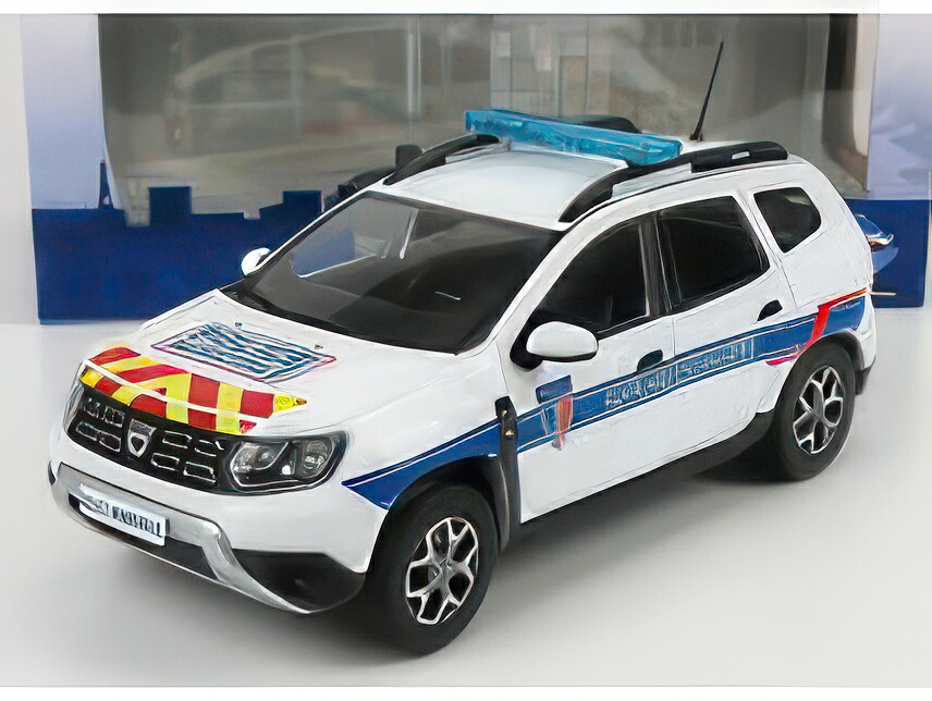Modèle Réduit 1:18 SOLIDO Dacia Duster MkII Police Municipale 2019 | Blanc Et Bleu Clair | Neuf Dans Sa Boîte