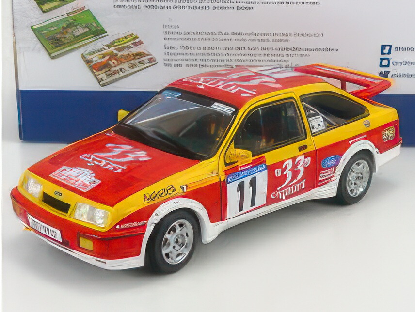 FORD ENGLAND SIERRA RS COSWORTH N 11 RALLY TOUR DE CORSE 1987 D.AURIOL B.OCCELLI RED YELLOW/SOLIDO 1/18ミニカー 車-ミニカー・トイカー