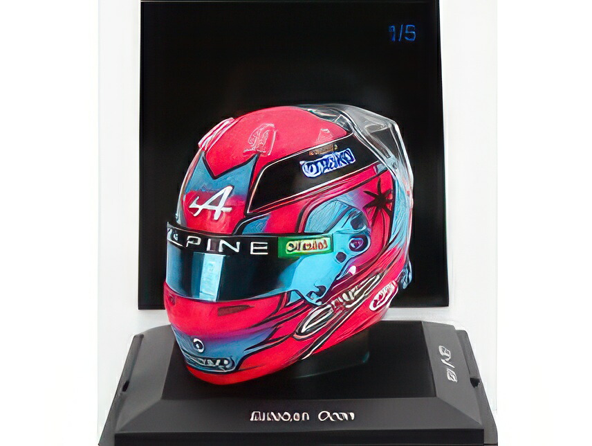 BELL HELMET F1 CASCO HELMET RENAULT A523 TEAM BWT ALPINE N 31 MIAMI GP 2023 ESTEBAN OCON BLUE PINK FUCSIA/SPARK-MODEL 1/5ミニカー