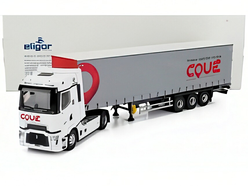 RENAULT T-HIGH トラック COUE TRANSPORTS 2023 ホワイト/グレー/ ELIGOR 1/43 ミニカー｜ラストホビー