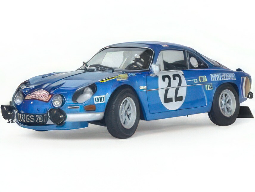 RENAULT MODELKIT ALPINE A110 1600S N 22 4th RALLY MONTECARLO 1971 JEAN CLAUDE ANDRUET MICHEL VIAL BLUE MET/IXO 1/8ミニカー