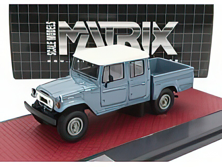 TOYOTA HJ45 LAND CRUISER CREW CAB PICKUP 1979 BLUE GREY WHITE/Matrix 1/43ミニカー