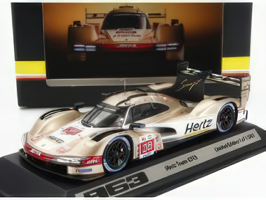 PORSCHE 963 9RD 4.6L TURBO V8 TEAM HERTZ JOTA N 38 24h LE MANS 2023 ANTONIO FELIX DA COSTA WILL STEVENS YIFEI YE GOLD MET WHITE/SPARK 1/43ミニカー