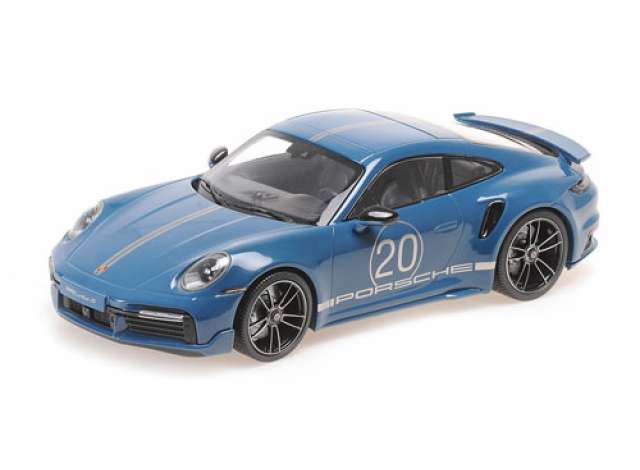 2021 Porsche 911 (992) Turbo S coupe Sport Design, blue/MINICHAMPS 1/18ミニカー ミニカー・トイカー-乗り物のおもちゃ-おもちゃ