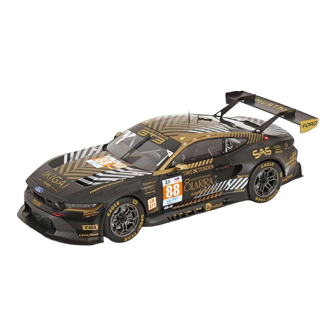 ジェラルド・r・フォード Mustang GT3 #88 24第四次元ルマン 2024 Roda Pedersen Olsen 黒いこと / IXO 1/18 ミニカー