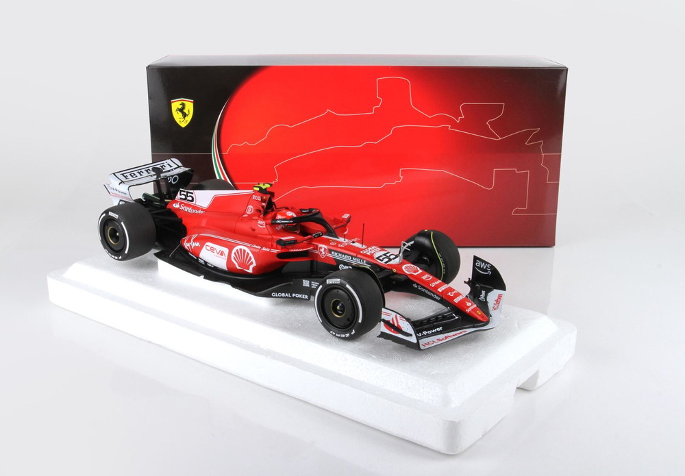 FERRARI - F1 SF-23 TEAM SCUDERIA FERRARI N 55 LAS VEGAS USA GP 2023 CARLOS SAINZ - RED WHITE BLACK/BBR 1/18ミニカー｜ラストホビー