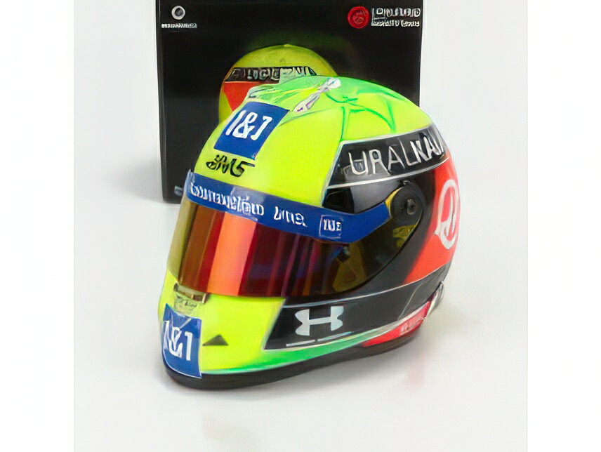 SCHUBERTH HELMET - F1 CASCO HELMET VF-21 TEAM URALKALI N 47 SEASON 2021 MICK SCHUMACHER - GREEN RED BLACK YELLOW/MINI HELMET 1/2安全帽