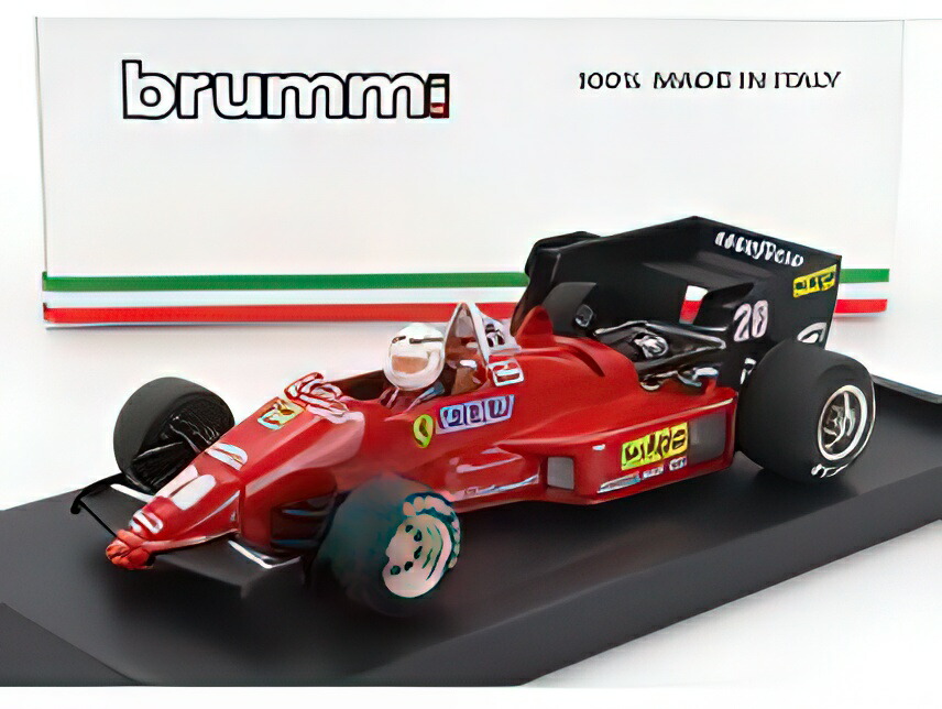 FERRARI F1 126C4 N 28 BELGIUM GP 1984 RENE ARNOUX フィギュア付き RED BLACK/BRUMM 1/43ミニカー