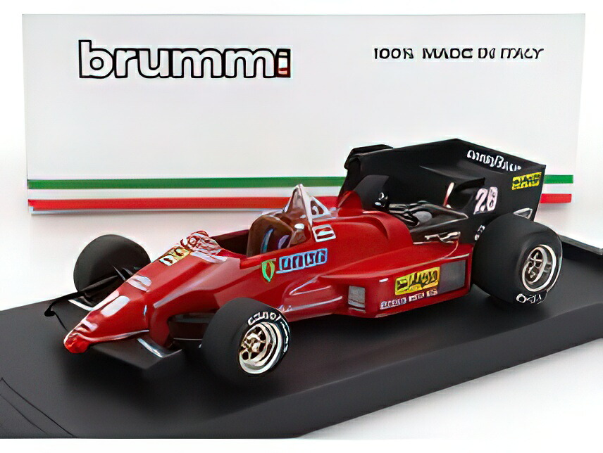 FERRARI F1 126C4 N 28 BELGIUM GP 1984 RENE ARNOUX RED BLACK/BRUMM 1/43ミニカー