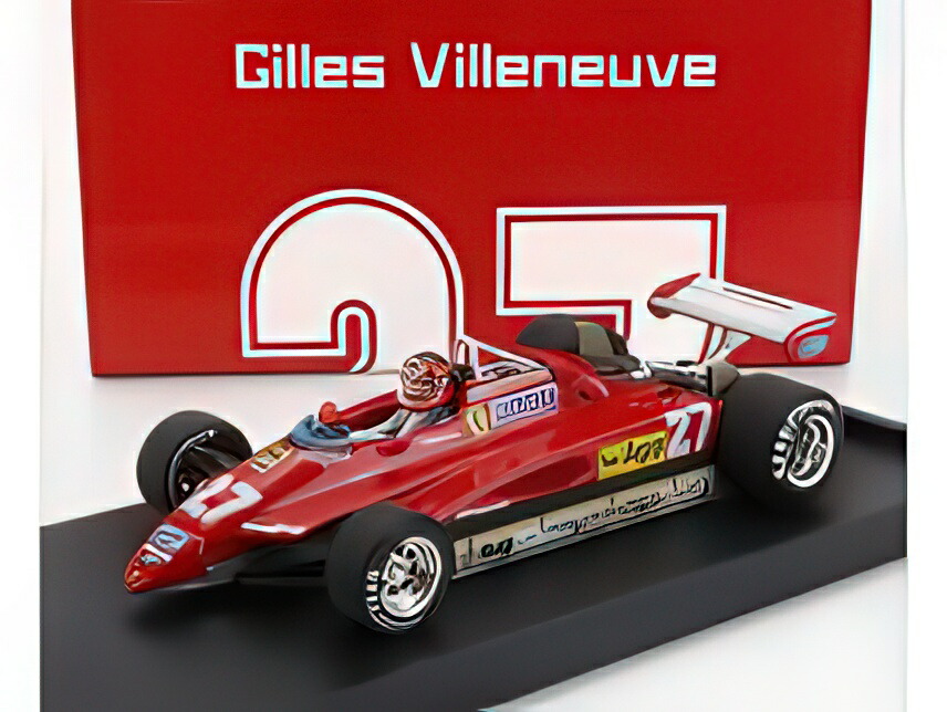 FERRARI  F1  126C2 N 27 2nd SAN MARINO IMOLA GP 1982 GILLES VILLENEUVE 図形付き添い人 RED/BRUMM 1/43ミニカー おもちゃ-乗り物のおもちゃ