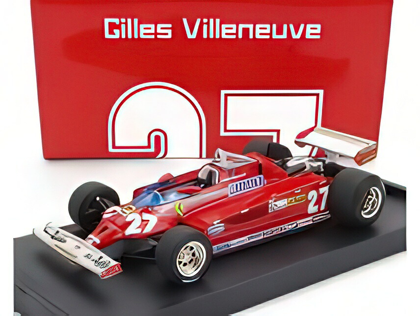 FERRARI F1 126CK TURBO N 27 ITALY GP 1981 GILLES VILLENEUVE RED/BRUMM 1/43ミニカー