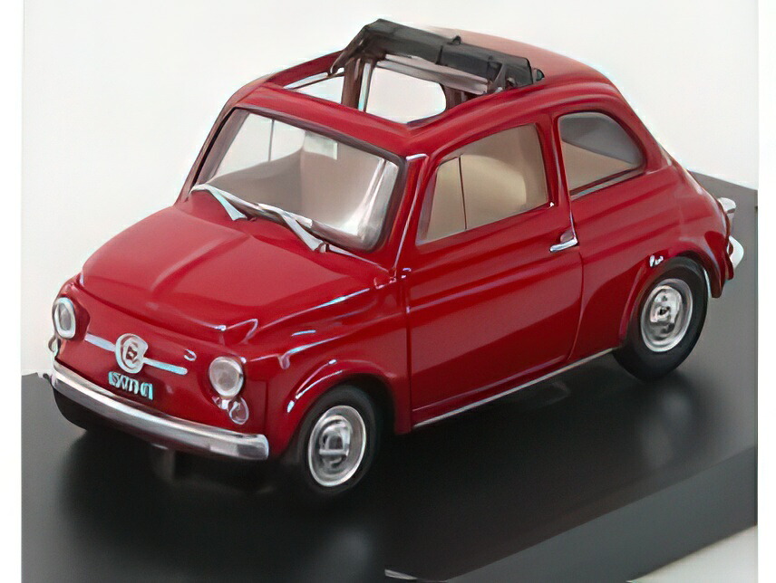FIAT 500F TETTO APERTO OPEN 1965 ROSSO MEDIO/BRUMM 1/43ミニカー