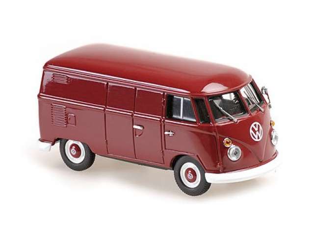 1963 Volkswagen T1 カステンワーゲン まっ黒い赤いこと/Maxichamps 1/43ミニカー 乗り物のおもちゃ-ミニカー・トイカー