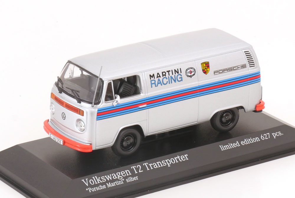 VW T2 ボックス席 Martini Porsche Renndienst 1972 しろがね色 / Minichamps 1/43 ミニカー ミニカー・トイカー-おもちゃ