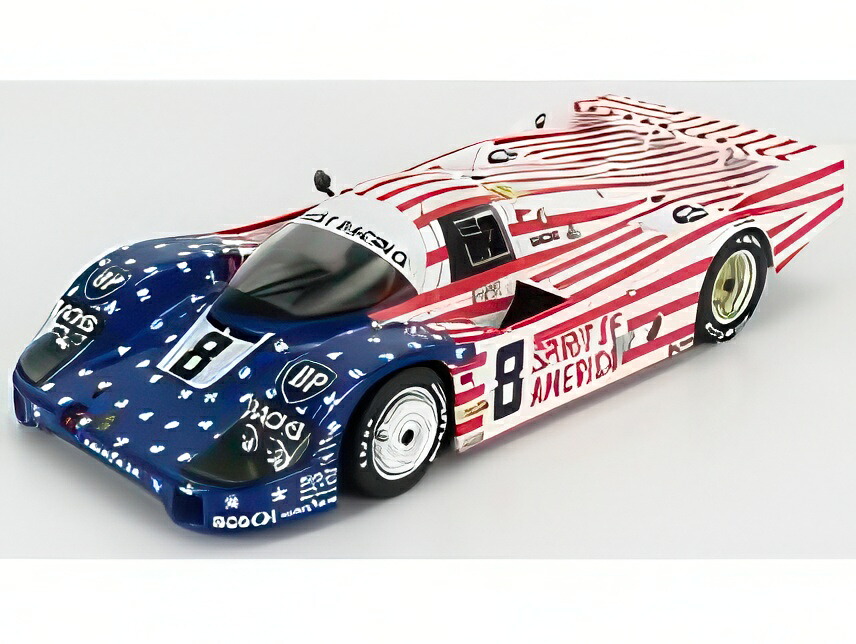 PORSCHE 956 2.6L ターボ TEAM ジョーエストレーシング N 8 3位 ルマン24時間 1986 G.フォルマー J.モートン K.ミラー ホワイトレッドブルー/ SOLIDO 1/18 農業機械　模型