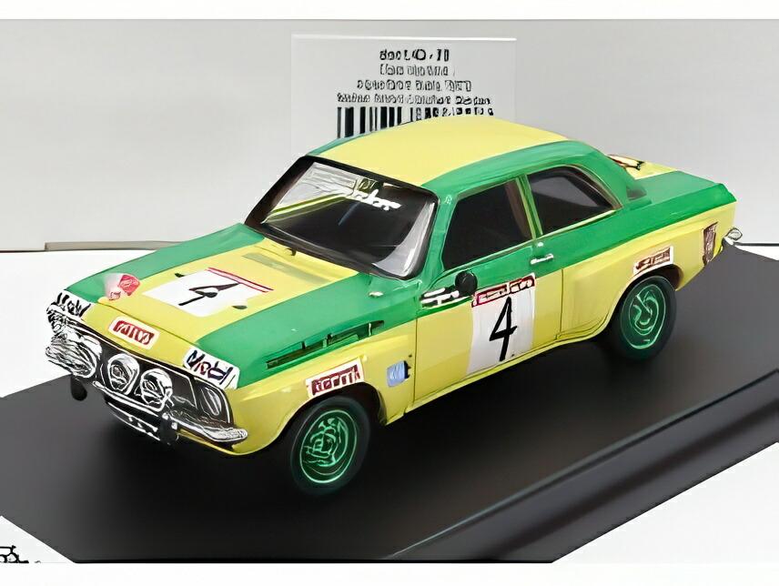 オペル アスコナ N 4 ラリーアルペンファールト 1973 W.ROHRL J.BERGER イエロー グリーン/ Trofeu 1/43 150台限定ミニカー