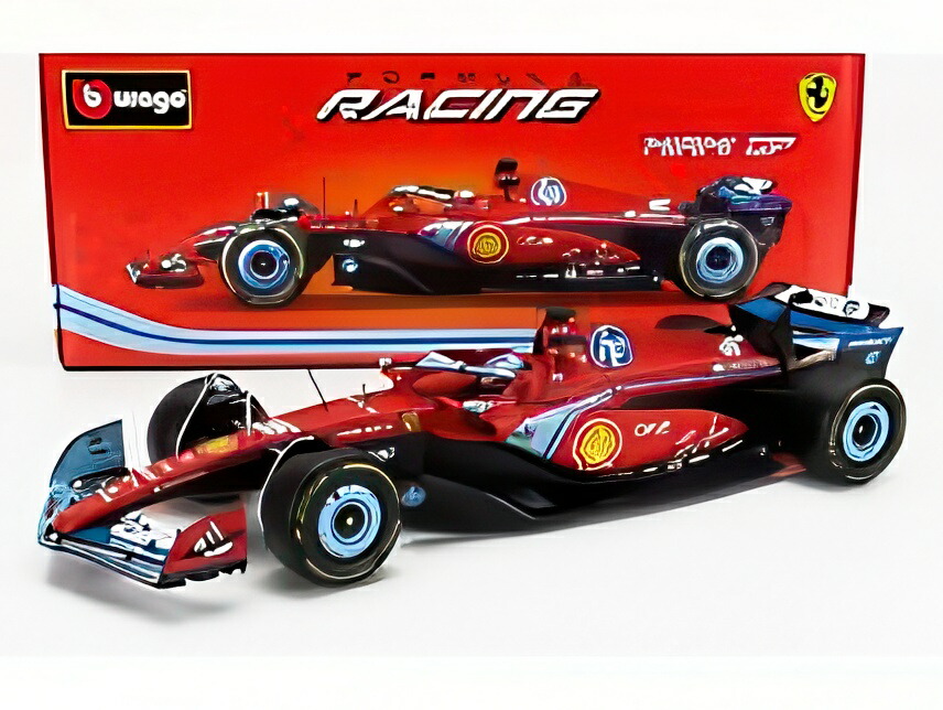 FERRARI F1 SF-24 TEAM SCUDERIA FERRARI #16 マイアミGP 3位 2024 シャルル・ルクレール レッド/ブラック/ライトブルー/ Bburago 1/18 ミニカー