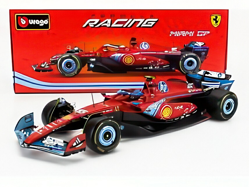 FERRARI F1 SF-24 TEAM SCUDERIA FERRARI #55 マイアミGP 5位 2024 カルロス・サインツ レッド/ブラック/ライトブルー/ Bburago 1/18 ミニカー