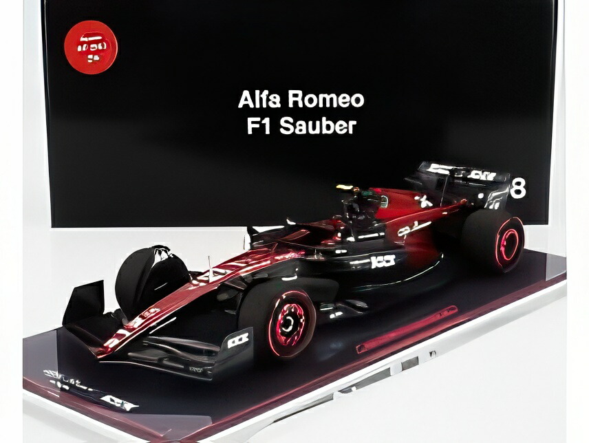 ALFA ROMEO F1 C43 TEAM STAKE #24 エスパニアGP 2023 周冠宇 陳列場付き添い人 黒いこと/赤いこと/ NZG 1/18 ミニカー