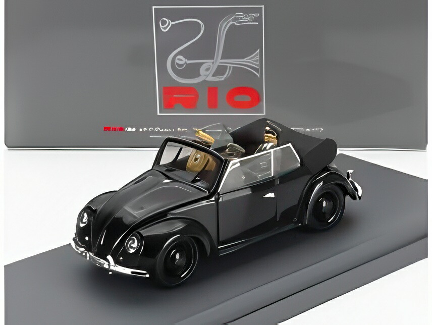 ミニカー　1/43 フォルクスワーゲン ビートル カブリオレ 1936 アドルフ・ヒトラー シュトゥットガルト視察 第一号ビートル ヒトラー＆ポルシェ フィギュア付 [RIO4712/P] フォルクスワーゲン ビートル カブリオレ 1936 アドルフ